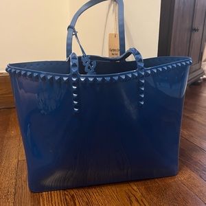 Carmen Sol | Angelica Large Jelly Tote - Blue